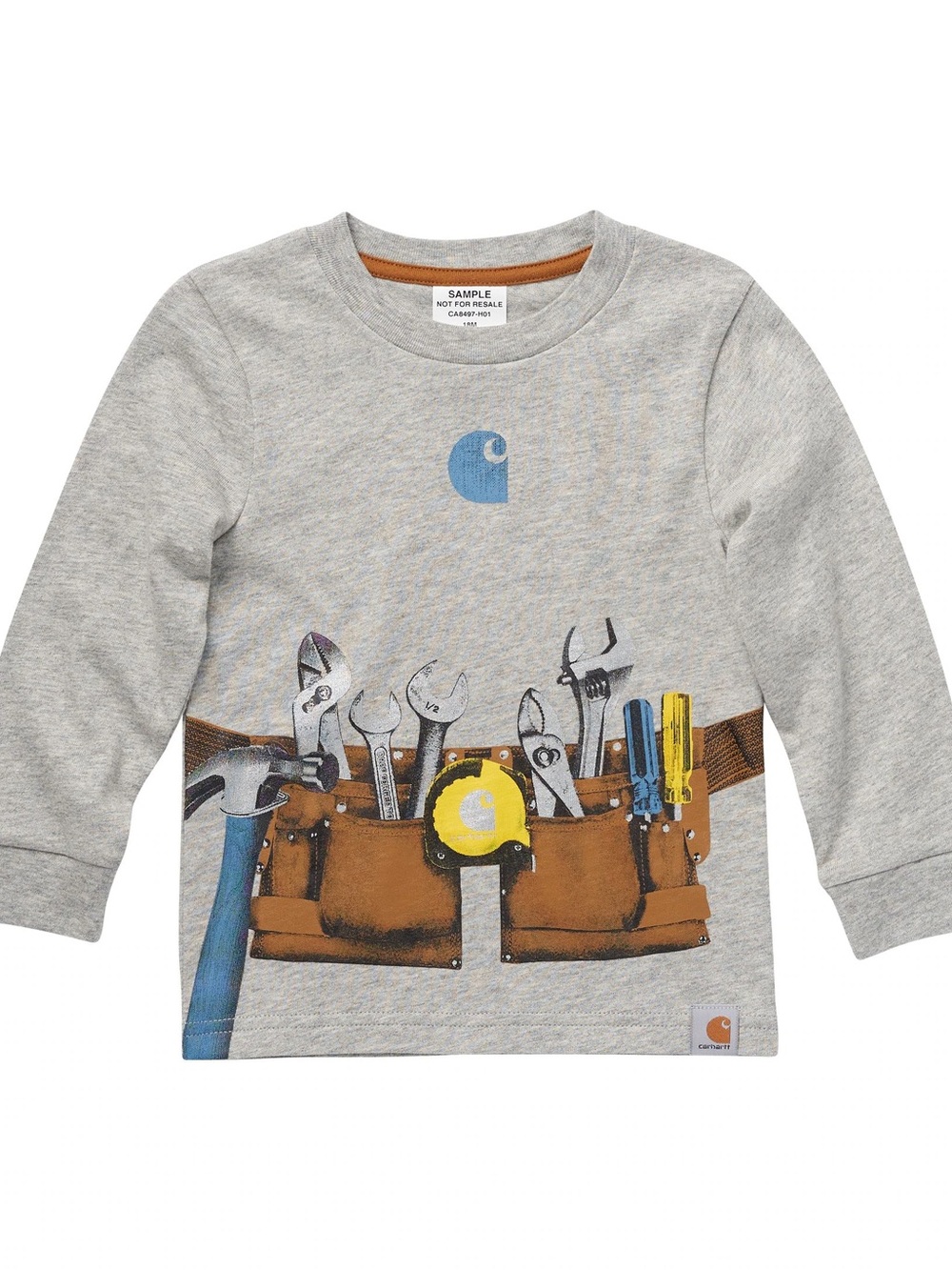 Carhartt Gray Long-Sleeve Tee with Tool Belt Graphic